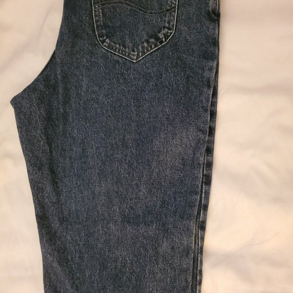 Lee Womens Blue 5 Pocket High Waist Tapered Leg Cotton Denim Original Jeans 14 M - Picture 2 of 12